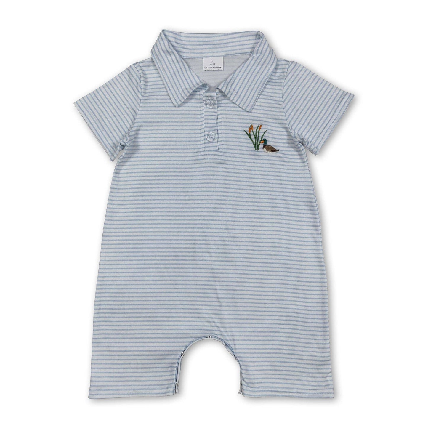 Youth Short Sleeve Stripe Duck Romper