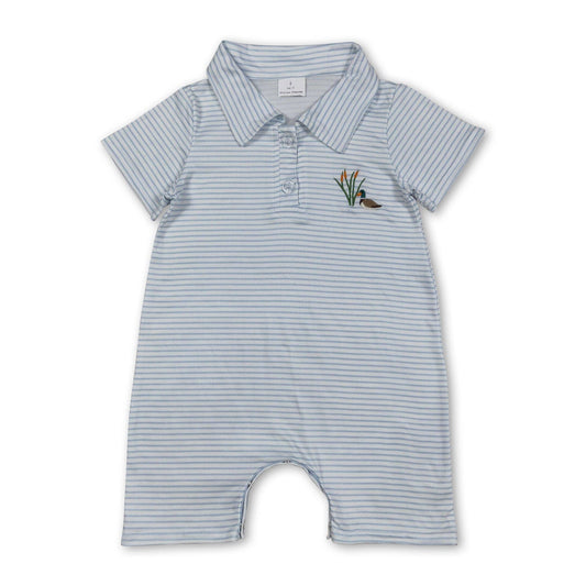 Youth Short Sleeve Stripe Duck Romper
