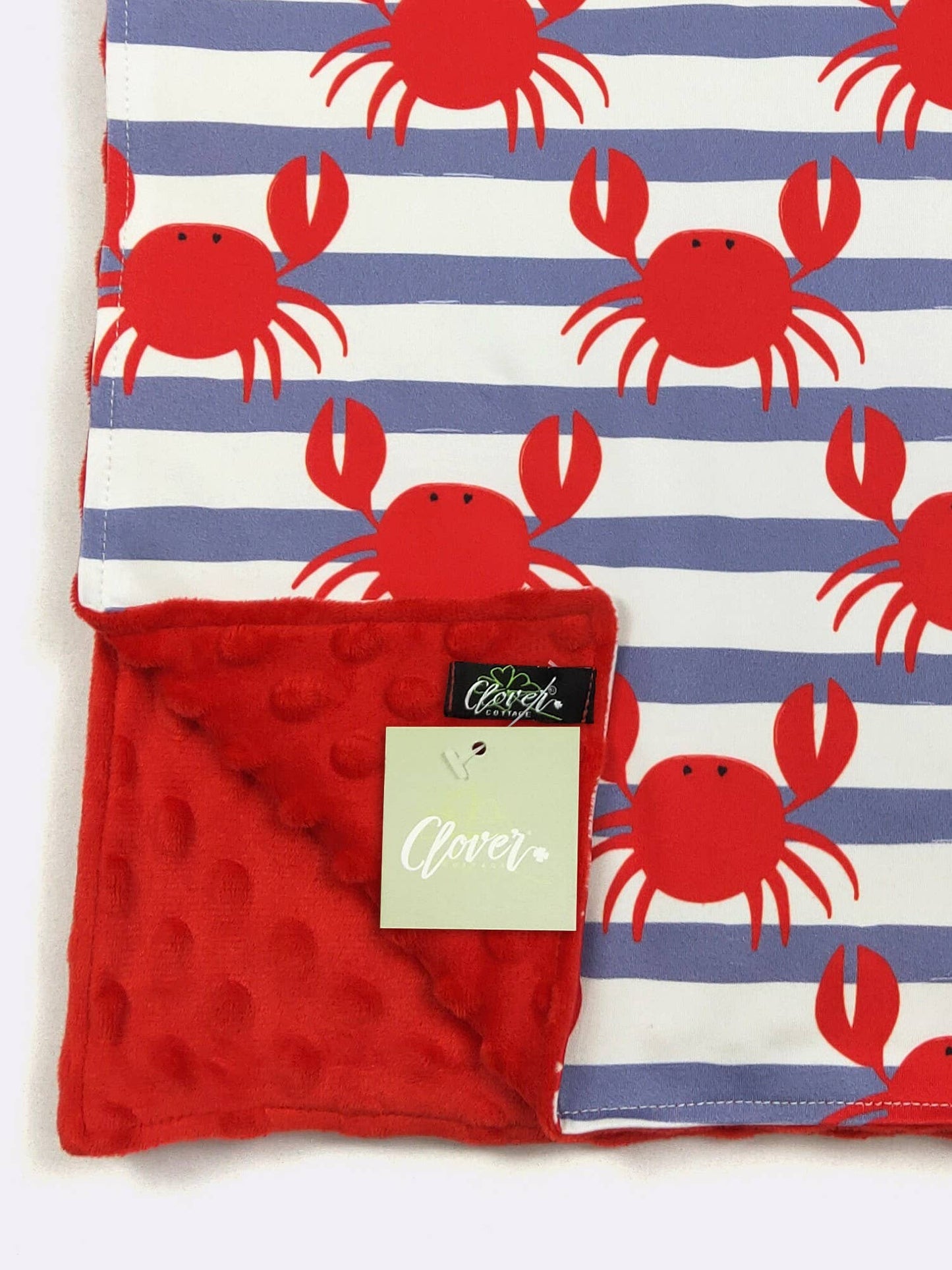Blue Stripe Crab Blanket | Clover Cottage