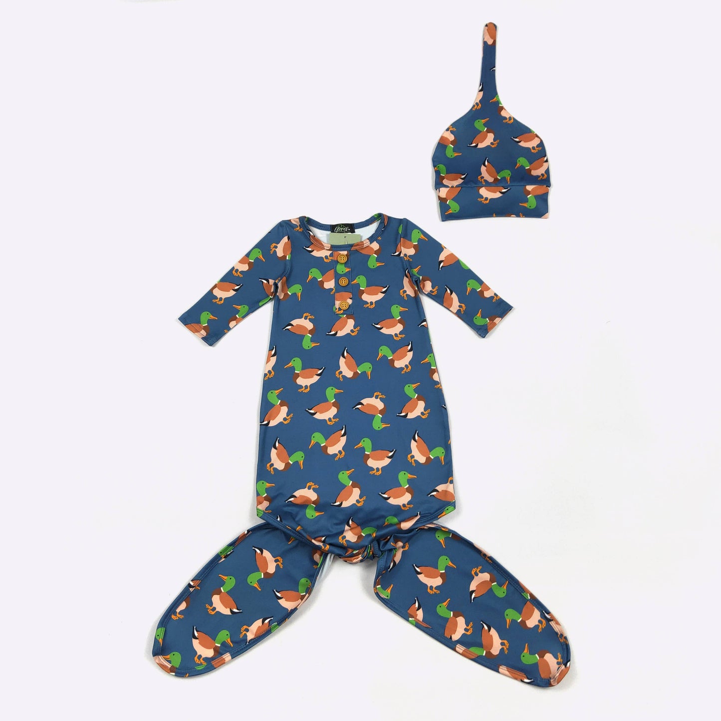 Navy Mallard Knotted Gown