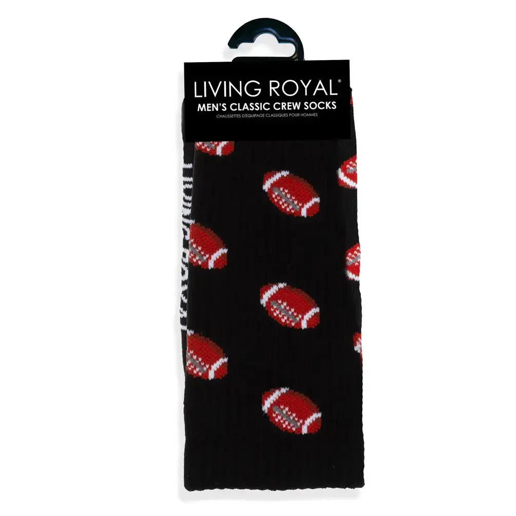 Classic Crew Socks - Men's Collection - Wood Axe - Brown | Living Royal