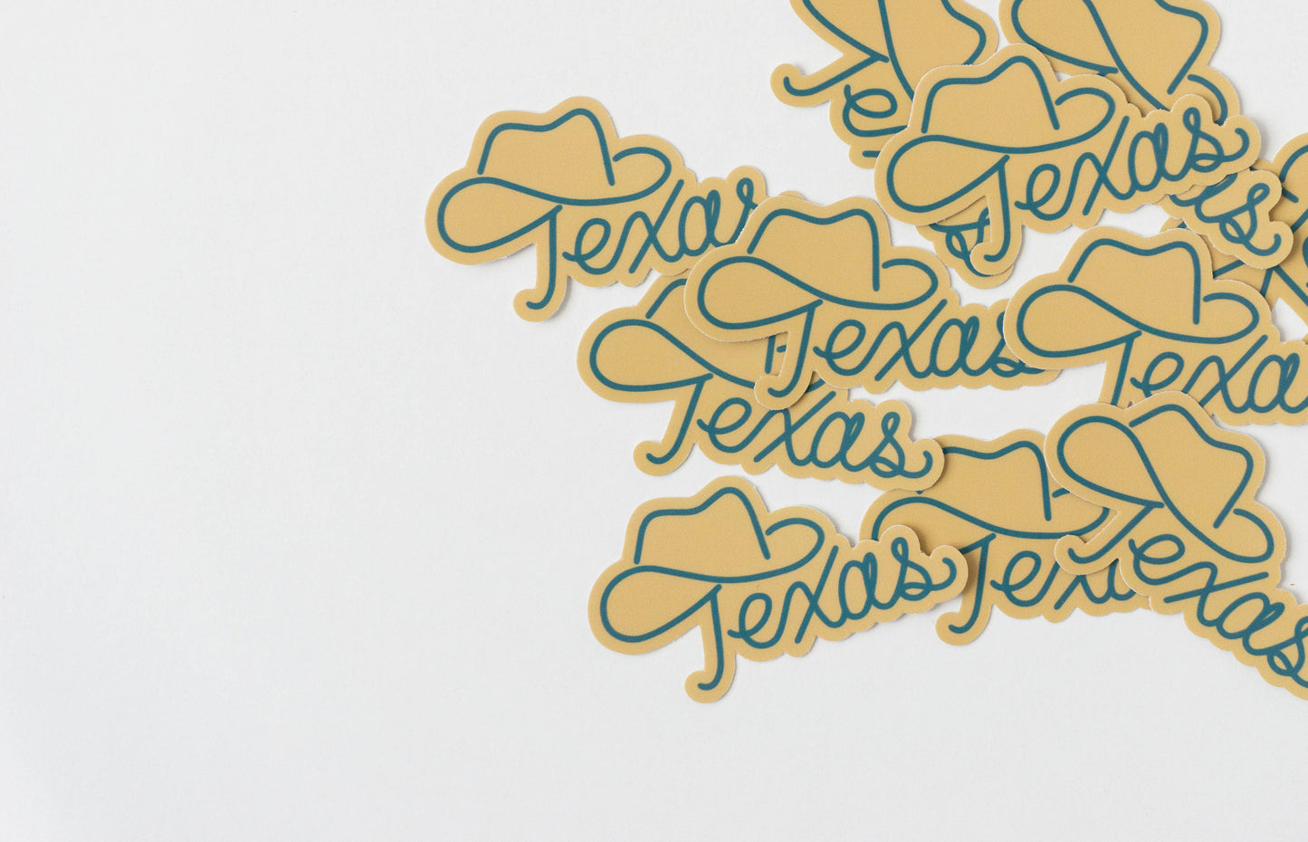 Texas cowboy hat sticker: Blue