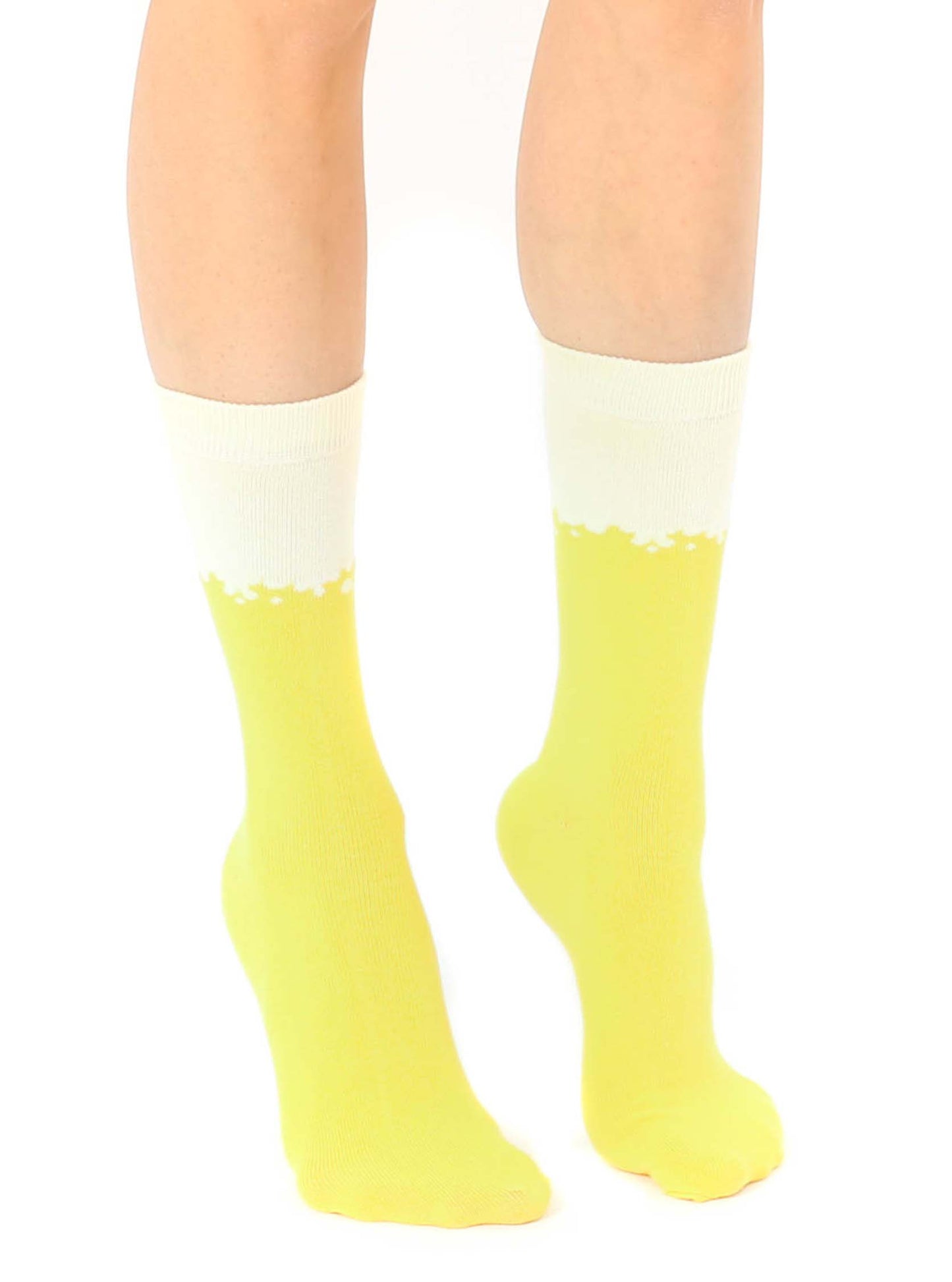 3D Packaged Crew Socks - Beer Glass - Yellow | Living Royal