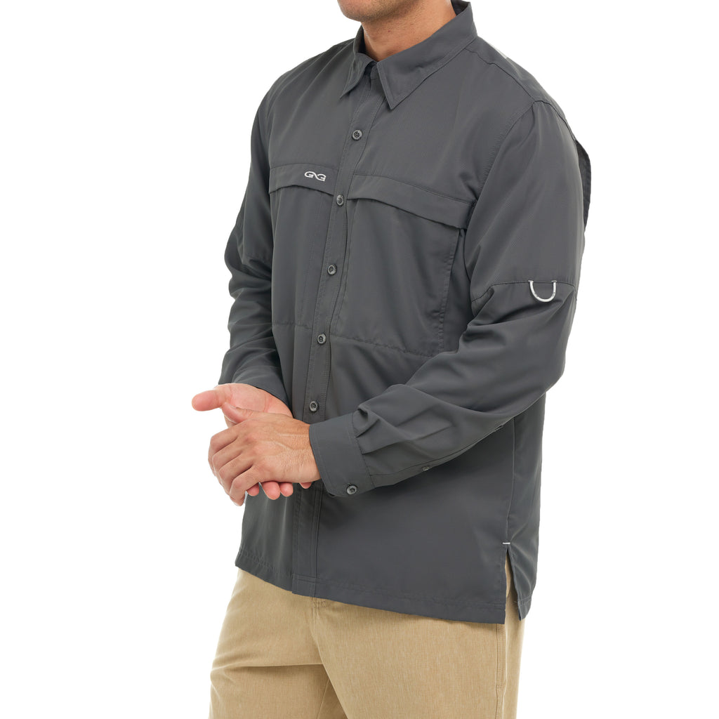 Microfiber GunMetal Long Sleeve Shirt | GameGuard