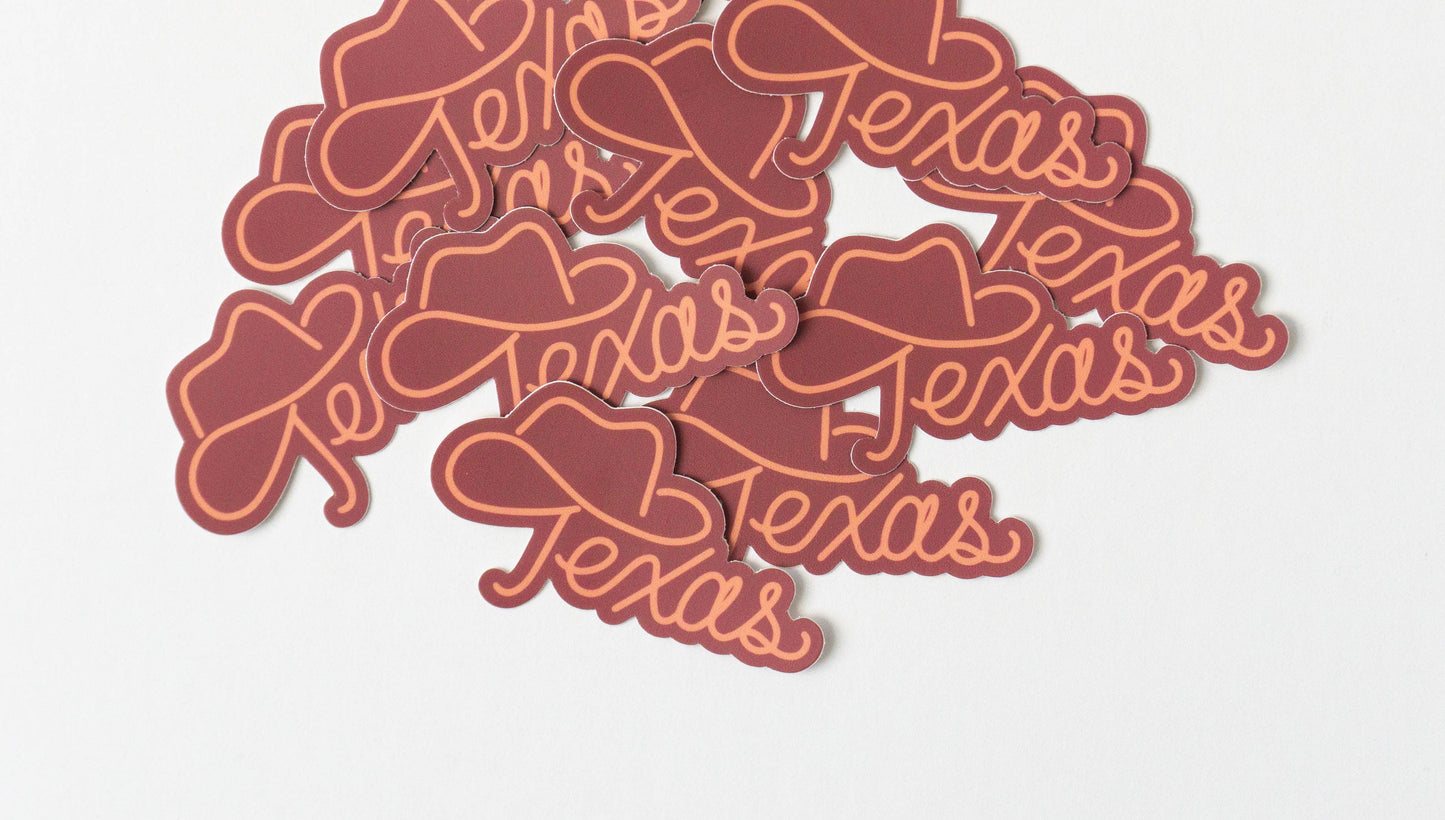 Texas cowboy hat sticker: Blue