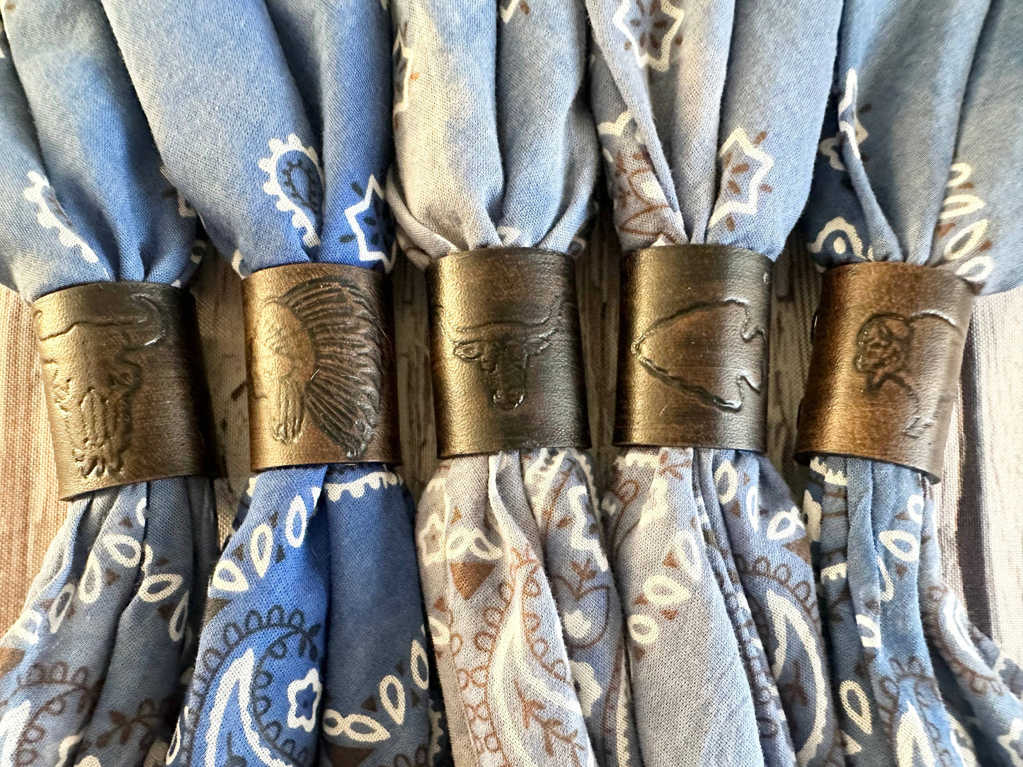 Leather Bandana Slides