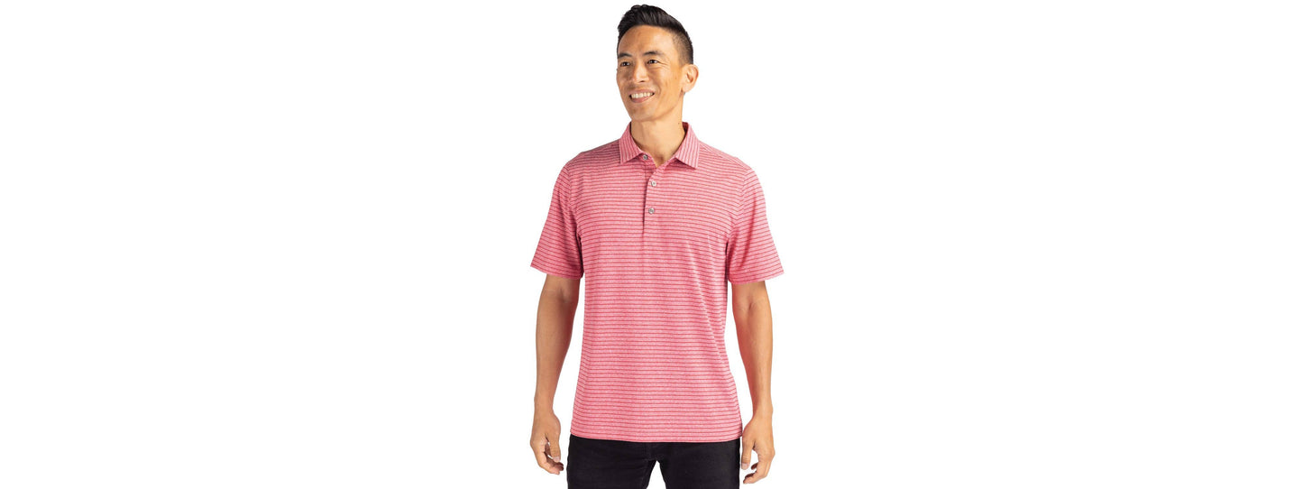 Cutter & Buck Forge Eco Heather Stripe Recycled Mens Polo: College Purple Heather / XXL / MCK01303