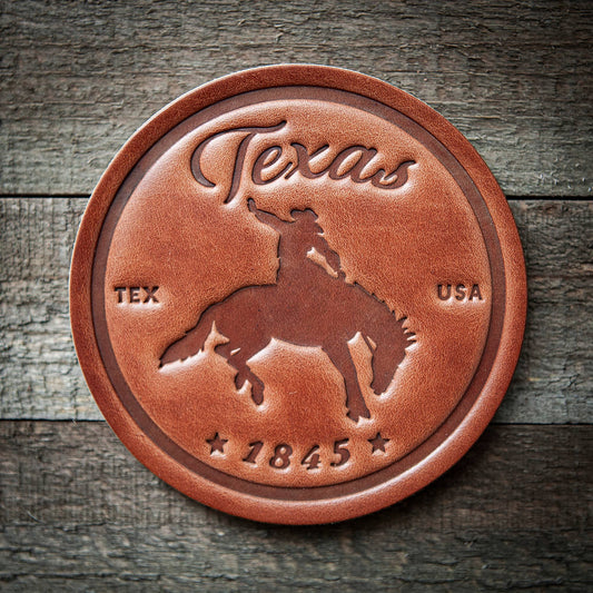 Texas Bronco Leather Coaster| SL