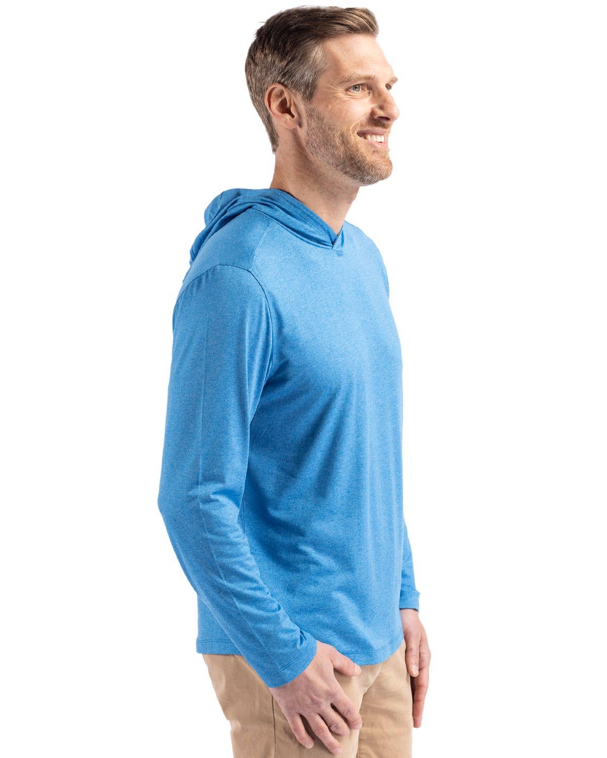 Cutter & Buck Coastline Eco Recycled Mens Hooded Shirt: College Purple / XL / MCK01330