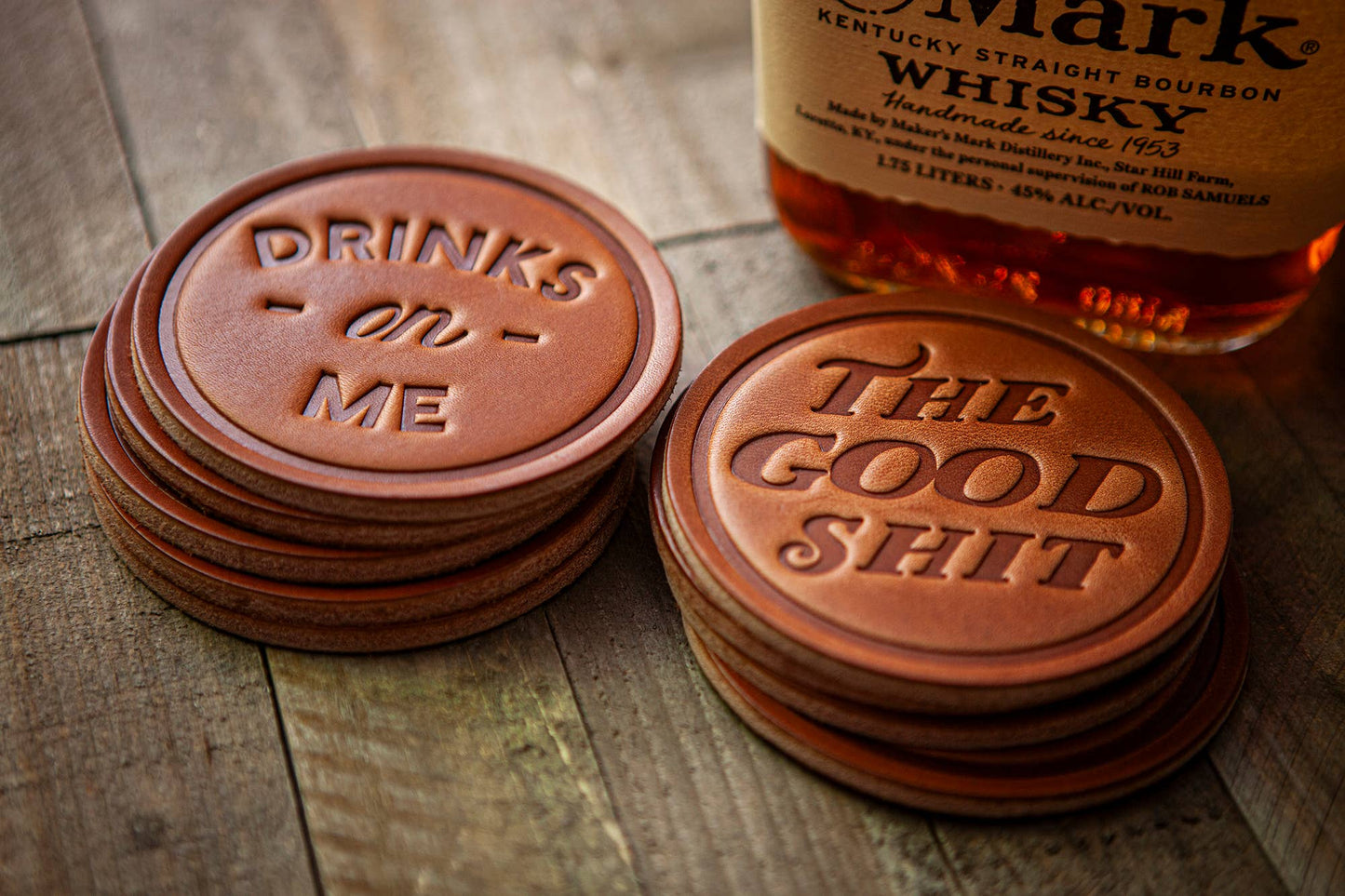 America 250th Flag Leather Coaster | Sugarhouse Leather