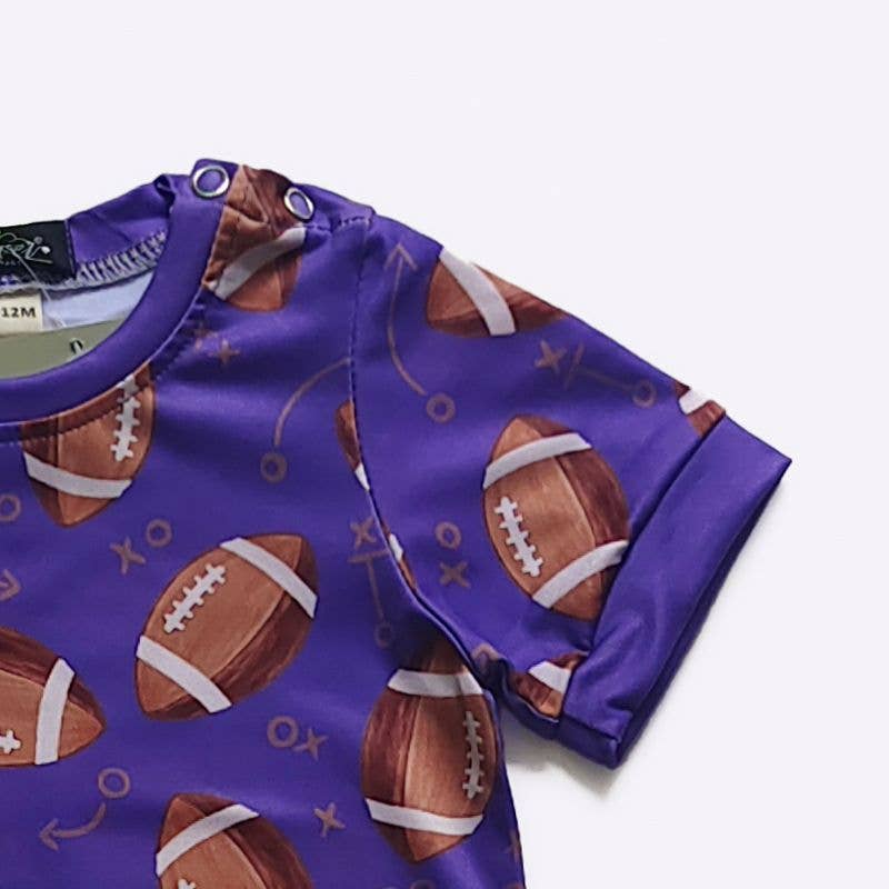 Purple Football Boy Romper