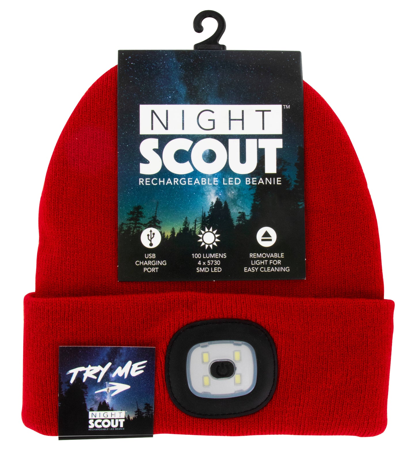 Night Scope Rechargeable LED Beanie Open Stock: Black