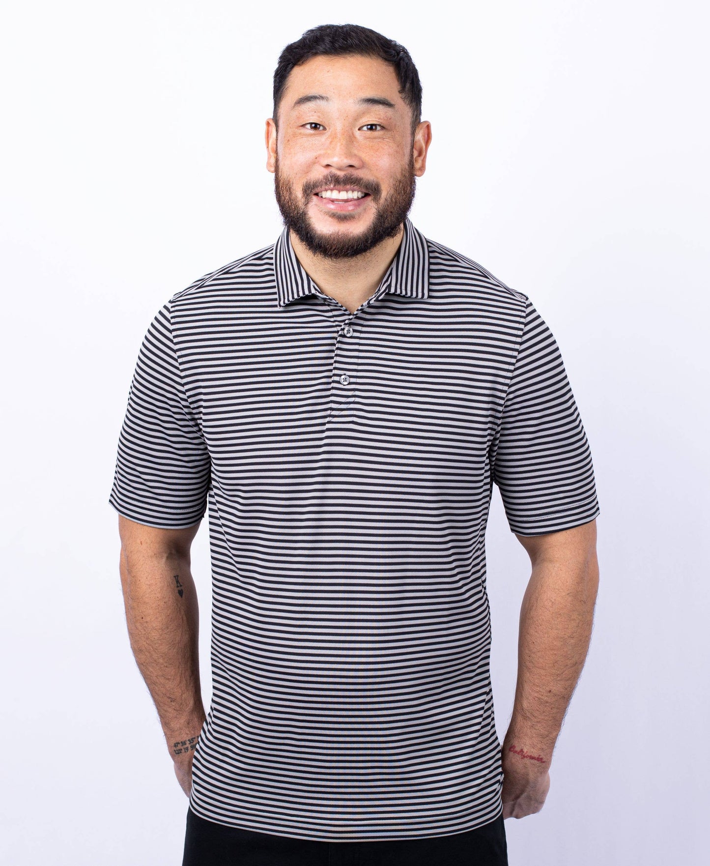 Cutter & Buck Virtue Eco Pique Stripe Recycled Mens Polo: College Purple / L / MCK01168