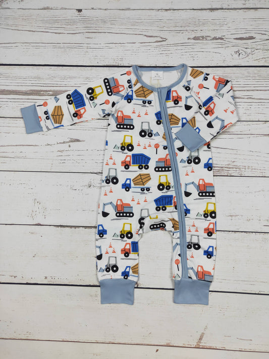 Baby Trucks Zip Romper | SK