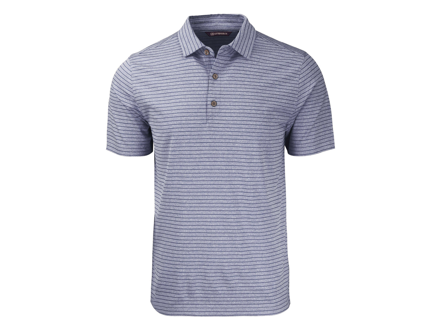Cutter & Buck Forge Eco Heather Stripe Recycled Mens Polo: College Purple Heather / Large / MCK01303