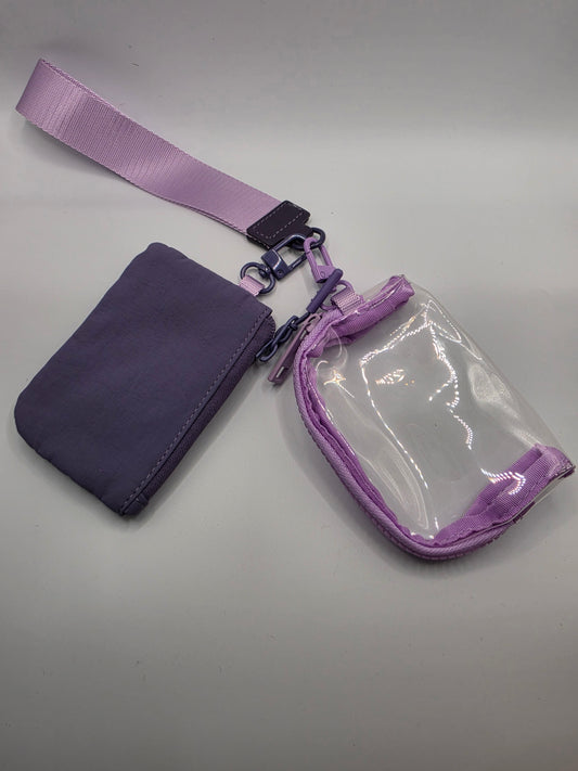 Clear and Purple Keychain Pouch