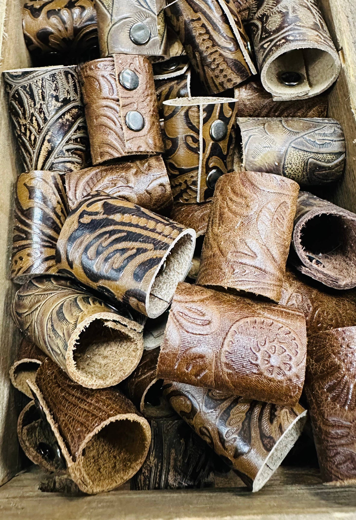 Floral Tooled Bandana Slides  