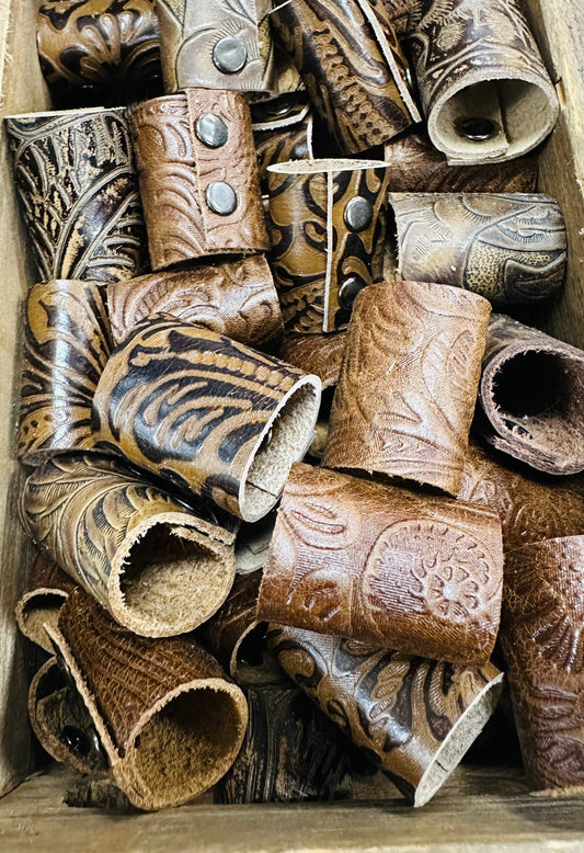 Floral Tooled Bandana Slides  