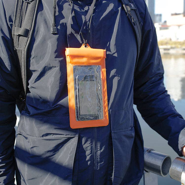 Orange Waterproof Phone Sleeve | Kikkerland Design Inc