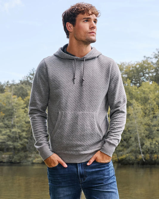 Bradner Super Soft Quilted Hoodie in Grey Heather