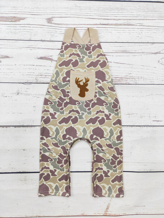 Baby Boy Camouflage Deer Appliqué Jumpsuit| SK