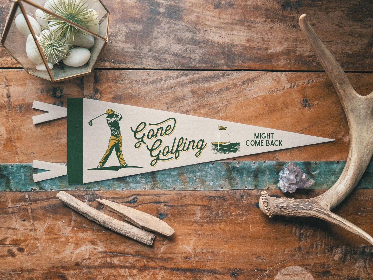 Gone Golfing Felt Pennant | Benoit's Design