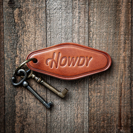 Howdy Leather Keychain Motel Style