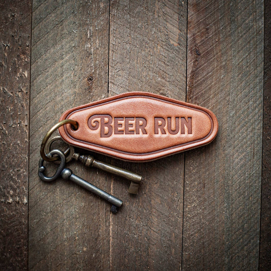 Beer Run Leather Keychain Motel Style | SL