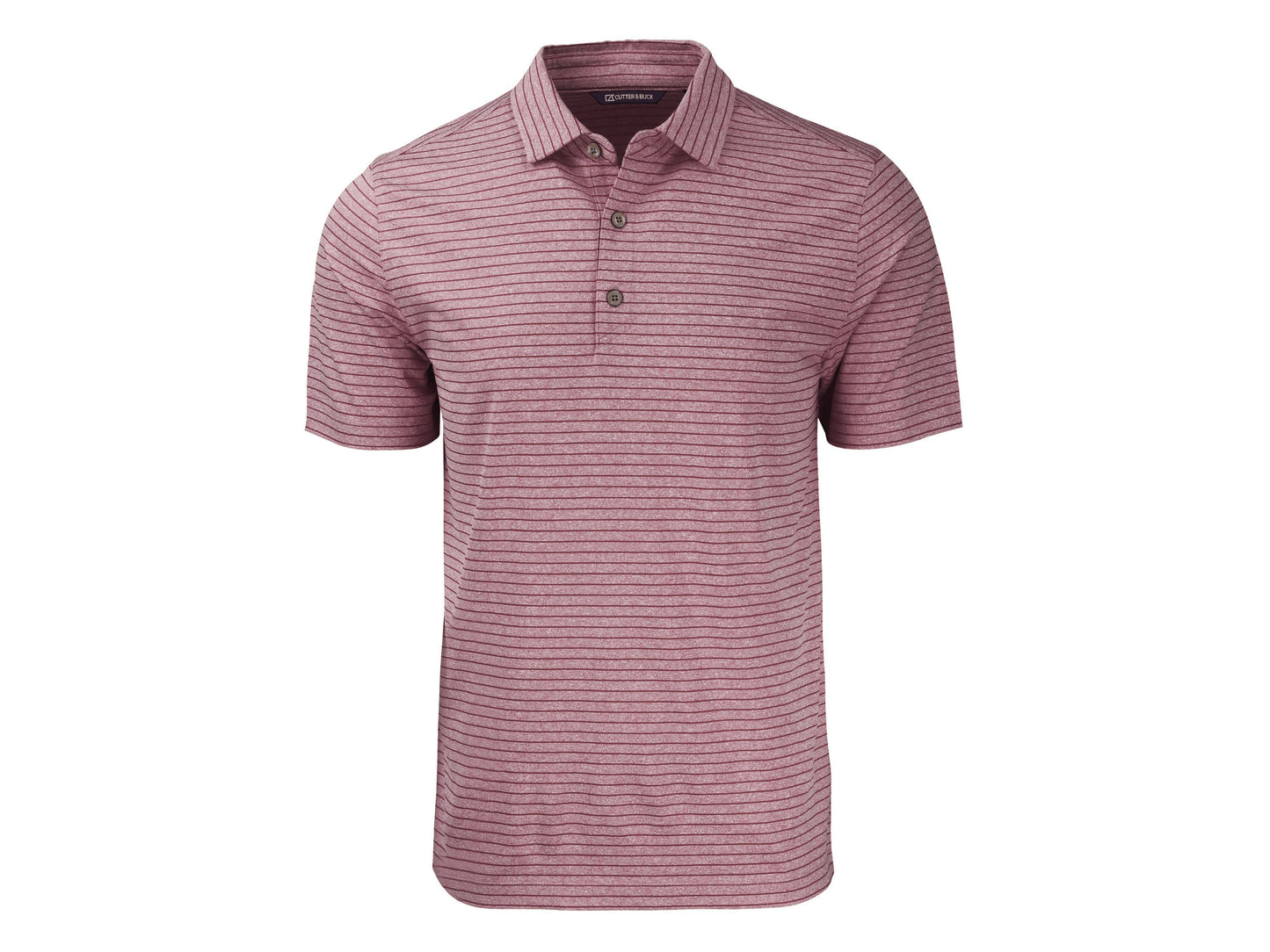 Cutter & Buck Forge Eco Heather Stripe Recycled Mens Polo: College Purple Heather / Medium / MCK01303