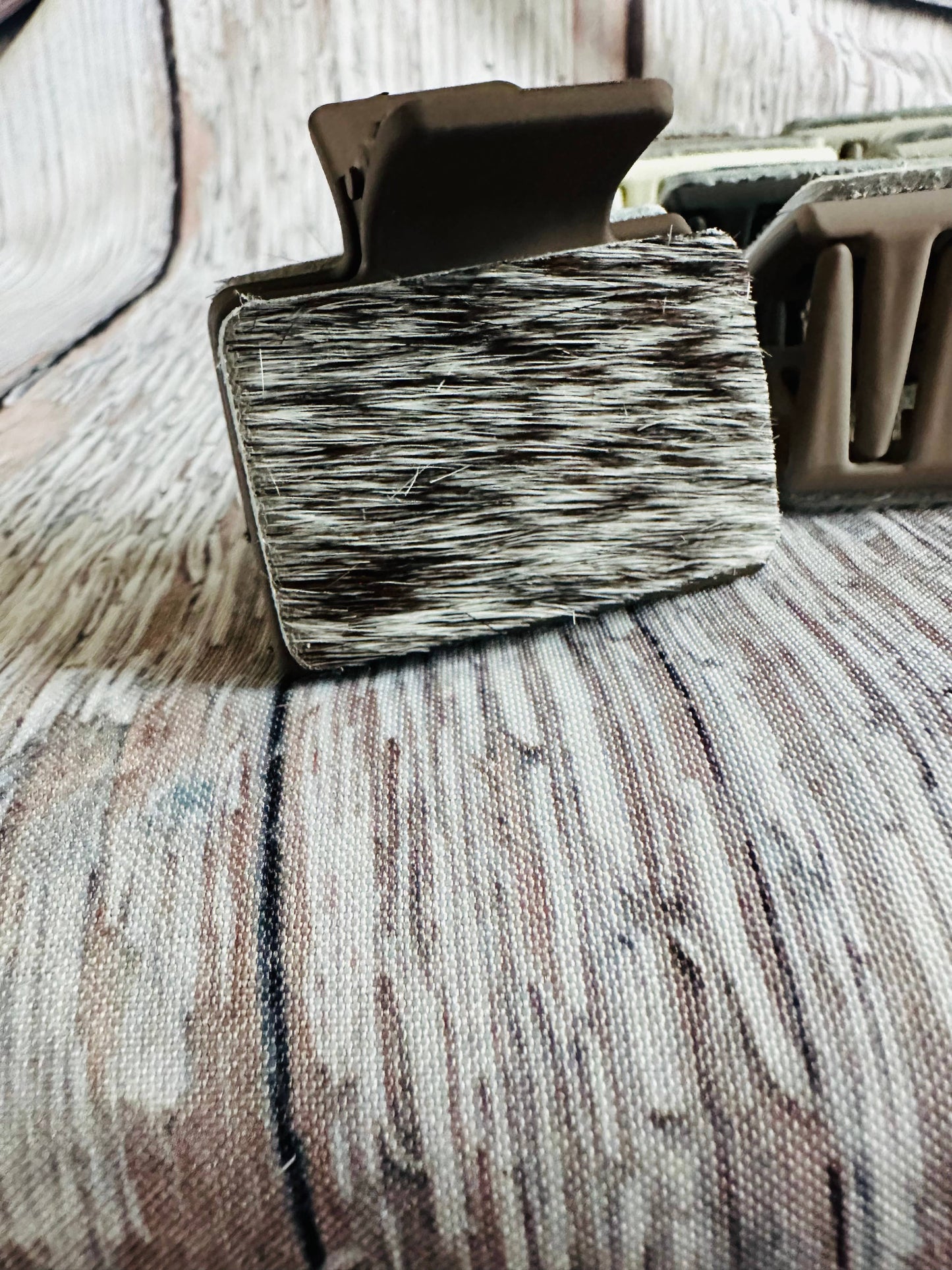 Neutral Cowhide Hair Clips