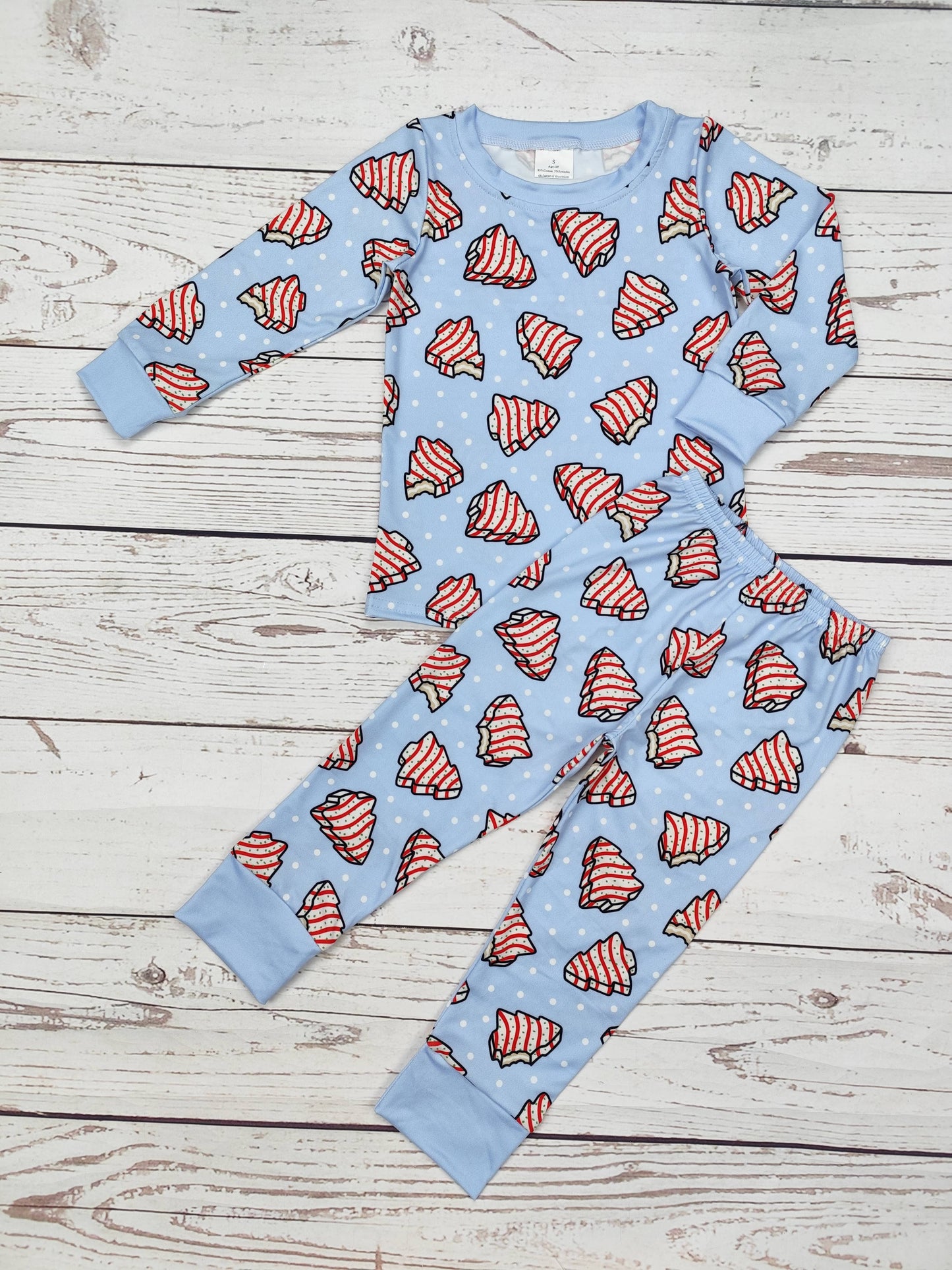 Boys Cakes Print Christmas Pajamas: 3-6M