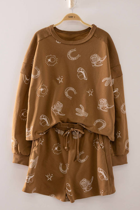 Boot Scootin' Western Print Lounge Set