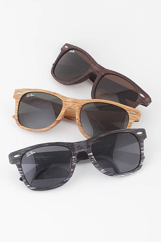 Wood Textured Wayfarer Sunglasses: MIX | SN