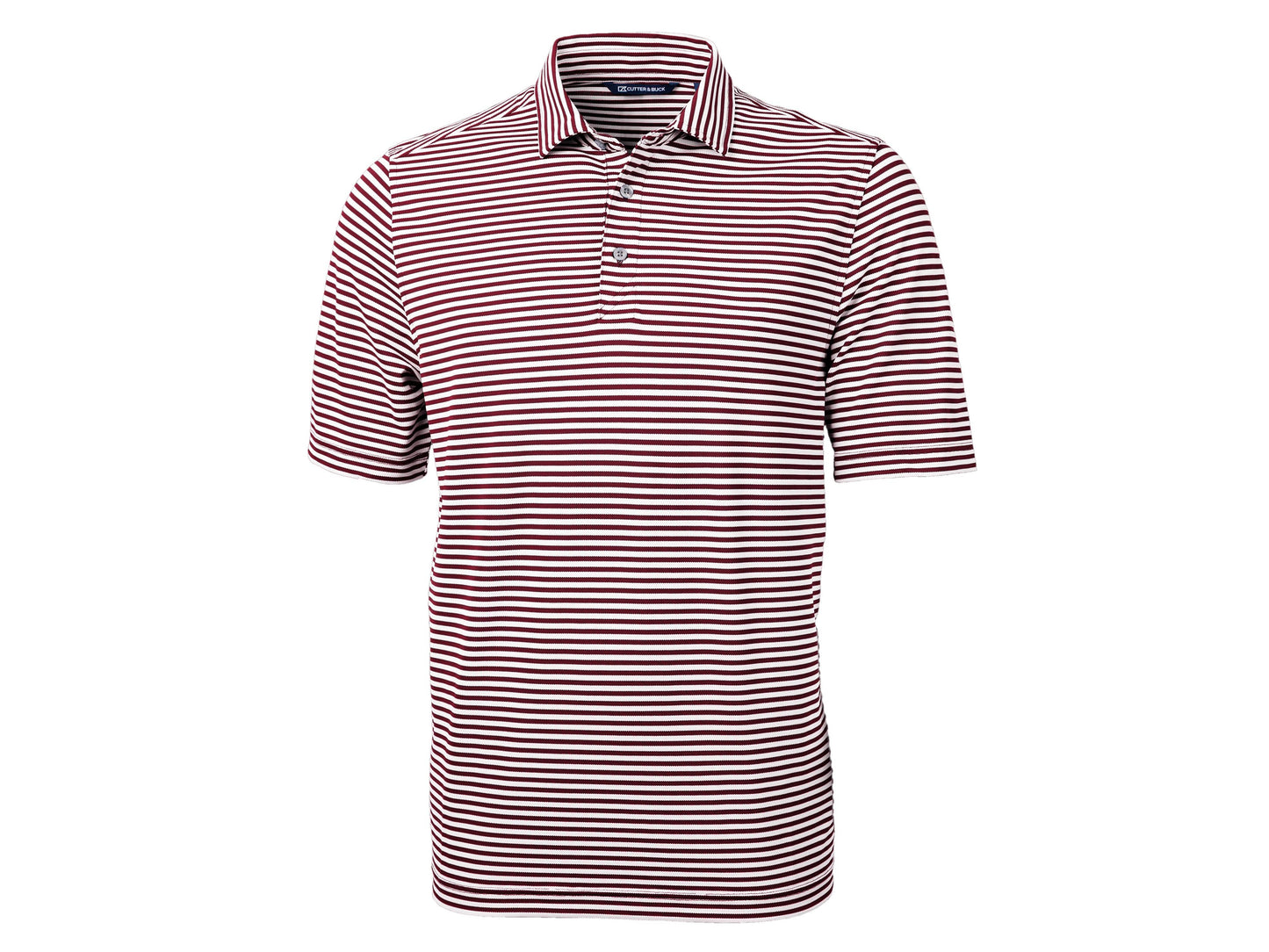 Cutter & Buck Virtue Eco Pique Stripe Recycled Mens Polo: College Purple / S / MCK01168