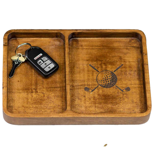 Golf Etched Wood Valet Tray | The Royal Standard