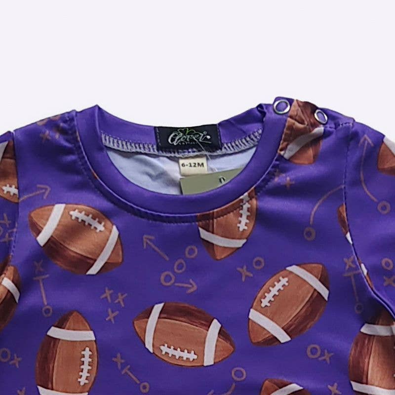 Purple Football Boy Romper