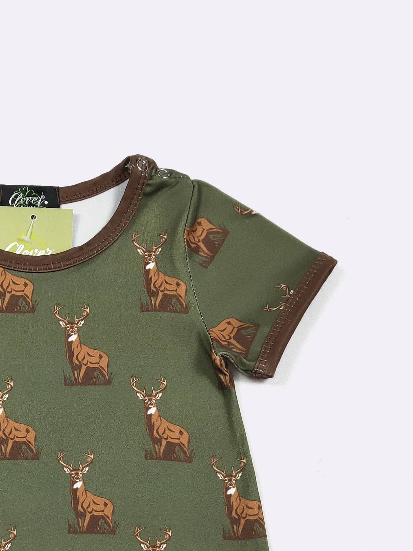 Hunter Green Buck Boy Romper