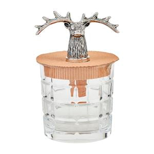 Antler Beverage Glass w/Deer Wine Stopper | Mud Pie