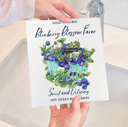 Blueberry Country Farm Fruit Kitchen Swedish Dish Cloth