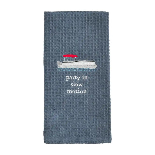 Party In Slow Motion Waffle Weave Towel | Mud Pie