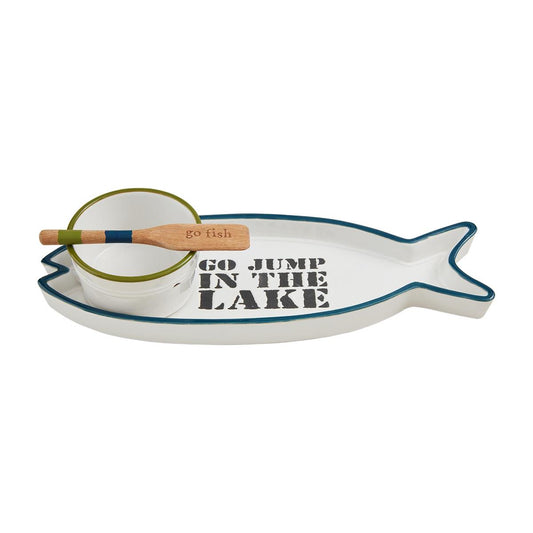 Lake Fish Tray & Dip Set | Mud Pie