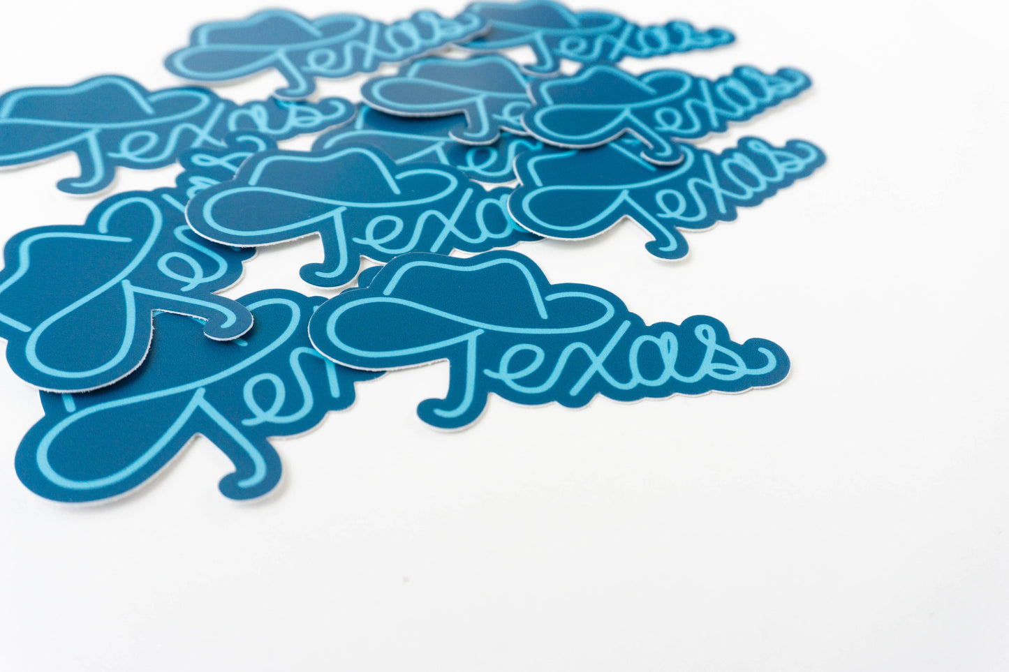 Texas cowboy hat sticker: Blue