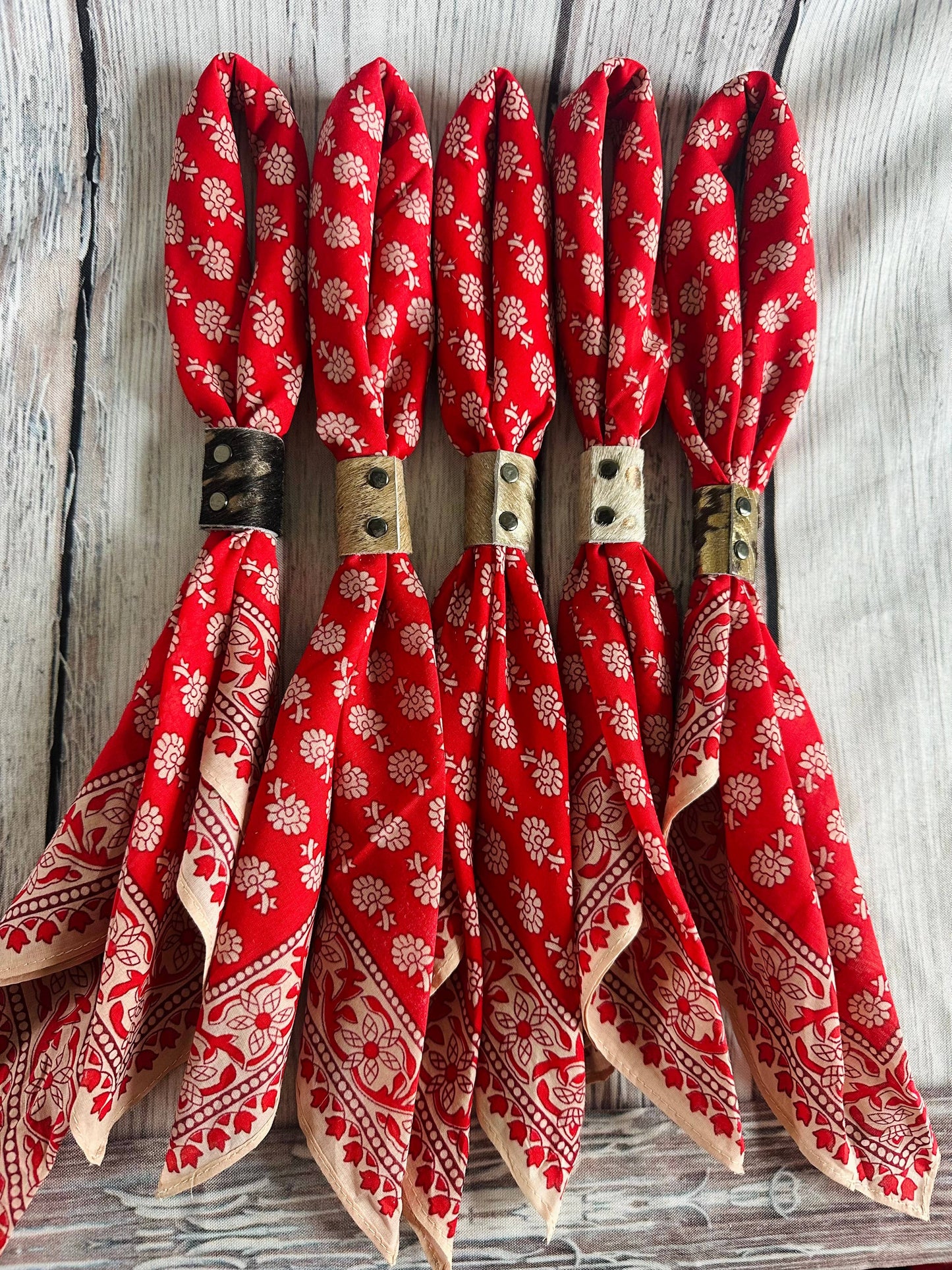 Red Floral Bandanas