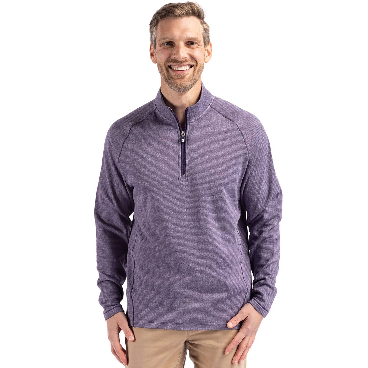 Half Zip Pullover: College Purple Heather | Cutter Buck