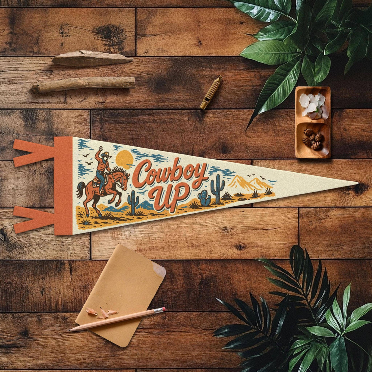 Cowboy Up Felt Pennant | Benoit's Design
