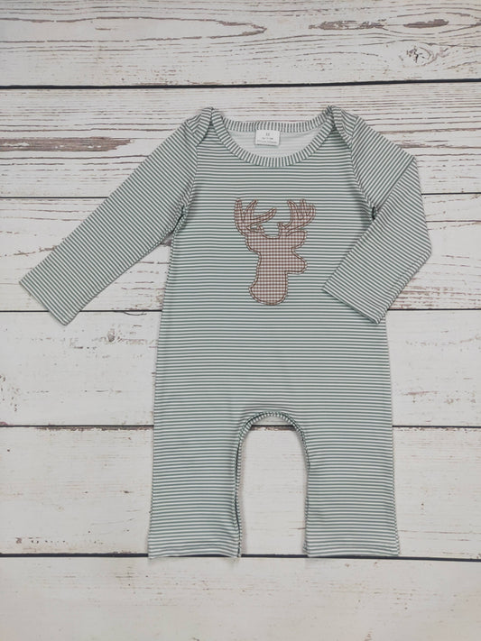 Boy Stripe Romper With Deer Print | SK