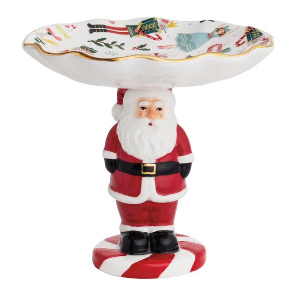 Santa Pedestal Candy Dish | Mud Pie