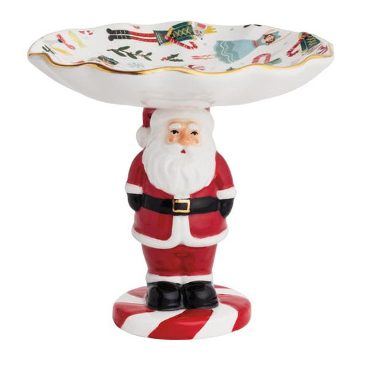 Santa Pedestal Candy Dish | Mud Pie