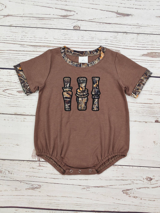 Camouflage Duck Call Appliqué Baby Bubble