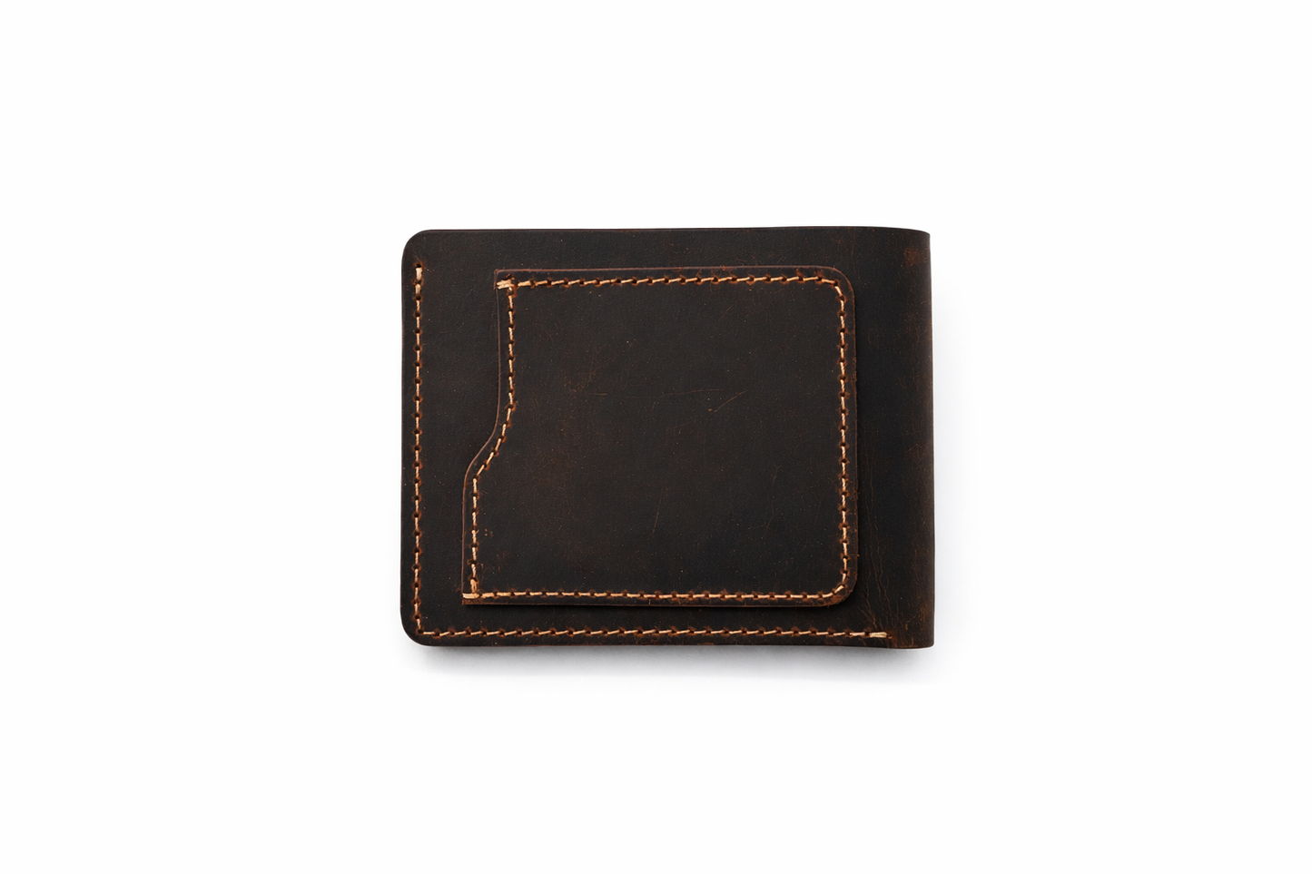 American Leather Goods - Men’s Full-Grain Crazy Leather Bifold Wallet Premium Leather